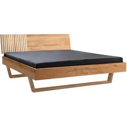 Linea Natura Bett , Weiß, Eichefarben , Holz , Wildeiche , massiv , 160x200 cm , in verschiedenen Größen erhältlich , Schlafzimmer, Komplette Schlafzimmer und Serien, Schlafzimmerserien