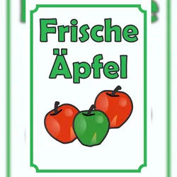 HB-Druck Verkaufsschild Schild Äpfel Hochkant A1 Rückseite selbstklebend