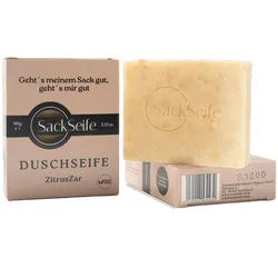 SackSeife ZitrusZar | Duschseife mit Zitronengras√∂l Handgemacht, Vegan & Erfrischend Seife 90 g Männer