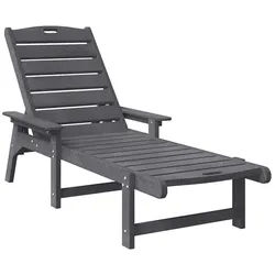 vidaXL Gartenliege Sonnenliege 2 pcs Hellgrau 195,5 x 53 x 98,5 cm Polyethylen, 2 St. grau