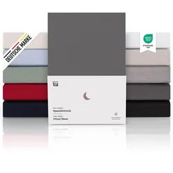 Blumtal Spannbettlaken 270/200/30 cm Anthrazit , Textil , 200x270 cm , Oeko-Tex® Standard 100 , Heimtextilien, Bettwäsche & Leintücher, Leintücher, Bettlaken