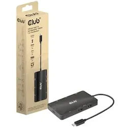 Club 3D USB Gen 2 Typ-C zu Dual DisplayPort 4k60Hz 7-in-1 Portable Dock 100W