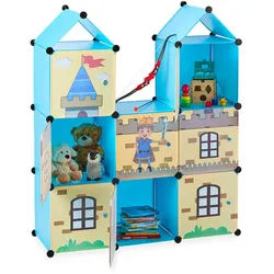 Relaxdays Steckregal Ritterburg , Multicolor , Kunststoff, Metall , 110x128x37 cm , Babymöbel & Kindermöbel, Babyzimmer, Babyregale & Kinderregale