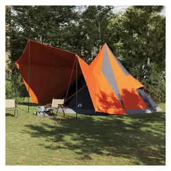 furnicato Faltzelt Familien-Tipi-Zelt mit Dach Grau und Orange 510 x 690 x 330 cm, (1 tlg) grau|orange