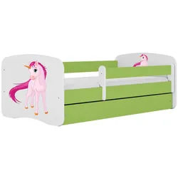 Raumhirsch Furniture Kinderbett Einhorn mit Schublade 140/70 80/61/144 , Grün , Holzwerkstoff , Rechteckig , 70x140 cm , FSC 100% , Babymöbel & Kindermöbel, Kinderzimmer & Jugendzimmer, Kinderbetten