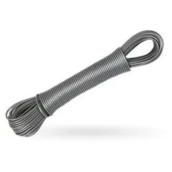 Bestlivings Wand-Wäscheleine 06827 Wäschetrockner, Wäscheschnur Trockner Wäscheaufhänger Campingtrockner 2x20m grau