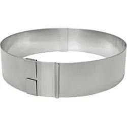 SCHNEIDER Tortenring, rund, Backring aus 1,2 mm starkem Edelstahl, verstellbar, Durchmesser: 180 - 300 mm, Höhe: 60 mm