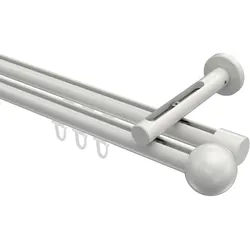 GARDINENSTANGE INNENLAUF Siteno Luino 320 cm (geteilt in 2 x 160 cm), 2-läufig, 20 mm Ø Weiß