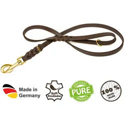 CopcoPet Hundeleine Fettlederleine mit Handschlaufe, Leder braun 1,50 m | 1 cm