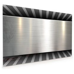 Primedeco Küchenrückwand Küchenrückwand Spritzschutz Glas mit Motiv 3D Metallhintergrund 60 cm x 40 cm