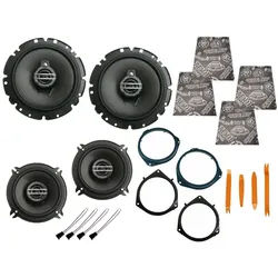 DSX Pioneer Set für Opel Corsa C X01 Bj 00-03 Tür vorn hinten Dämmmatte A Auto-Lautsprecher (75 W) schwarz
