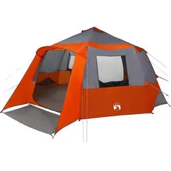 vidaXL Tunnelzelt Kabine Zelt 12-Personen Grau und Orange 500 x 500 x 294 cm, (1 tlg) grau