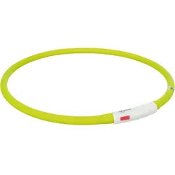 TRIXIE Flash Leuchtring USB, Silikon, XS–XL: 70 cm / Ø 10 mm, grün