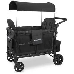 Wonderfold Bollerwagen , Schwarz , Metall, Textil , 124.46x137.16x73.66 cm , Freizeit & Co, Gartenspielzeug, Bollerwagen