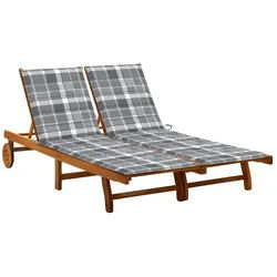 vidaXL Gartenliege 200 x 123 x 85 cm Doppelliege Gartenliege 2-Personen Sonnenliege Rolll braun