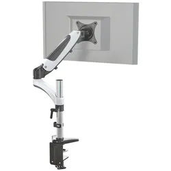 hjh OFFICE Monitor-Halterung Monitorhalterung VM-MG1 Aluminium, (bis 27 Zoll, Monitorarm, Kabelmanager integriert, drehbar, schwenkbar und neigbar) schwarz|weiß