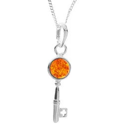 OSTSEE-SCHMUCK Kette mit Anhänger Ostsee-Schmuck Kette mit Anhänger Schlüssel (2-tlg) silberfarben 42 cm