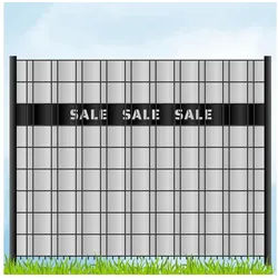 zaunzu Sichtschutzstreifen Laser Beschriftung "SALE SALE SALE" Tiefschwarz, (1x Einzelstreifen, für Doppelstabmattenzaun), Made in Germany schwarz