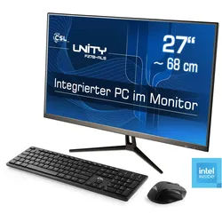 CSL All-in-One PC "Unity F27-ALS N200 Windows 11", schwarz, Windows 11 Home,64bit, 8 GB RAM 256 GB SSD, Desktop-PCs