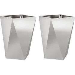 vidaXL Pflanzkübel 2 pcs Silber 50 x 50 x 75 cm Edelstahl