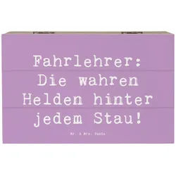 Mr. & Mrs. Panda Dekokiste 19 x 12 cm Spruch Fahrlehrer: Die wahren Helden hinter jedem Stau! - (1 St) lila