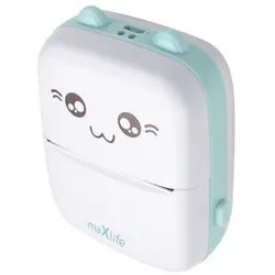 MaXlife Bluetooth-Thermodrucker Tragbarer Drucker Etikettendruck für Kinder Etikettendrucker blau