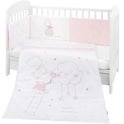 Kikkaboo Bettwäsche 4-teilig Decke 135 x 95 cm Bezug Nestchen Bett 120 x 60 cm rosa