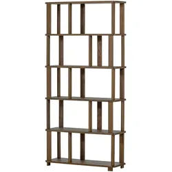 Livetastic Regal , Naturfarben , Holz , Eiche , 5 Fächer , 90x186x30 cm , stehend , Holzmöbel, Holzregale, Bücherregale Holz