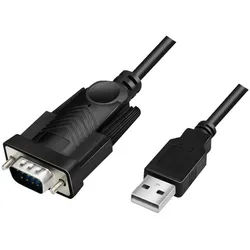 LogiLink LogiLink Seriell Adapter [1x USB 2.0 Stecker A - 1x D-SUB-Stecker 9pol Computer-Adapter, 150.00 cm schwarz