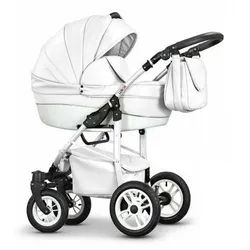 Coletto Kombi-Kinderwagen Craft Eco 2 in 1 inkl. Sportsitz und Zubehör in 16 Farben weiß