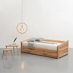 Livetastic Ausziehbett , Buchefarben , Holz , Kernbuche , massiv , Höhe ca. 13 cm , 90x200 cm , Schlafzimmer, Betten, Einzelbetten