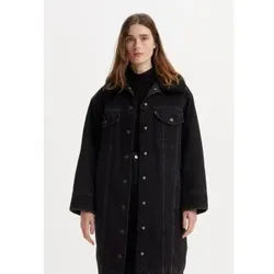 Levi's für Damen. A8753-0012 Longline Wattierte Jacke schwarz (XS), Lässig, Baumwolle