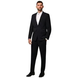 Hirschthal Anzug Herren Business Anzug Regular Fit (Anzughose & Sakko, 2-tlg., Anzug Set) im modernen Look, mit Kleidersack blau|schwarz 56