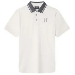 Hackett London für Herren. HM563381 Polo H cremefarben (M), Weiß, Lässig, Baumwolle, Kurzarm