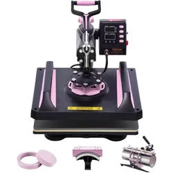 VEVOR Hitzepresse Transferpresse 29x38cm 5 in 1 Tumbler Presse T-Shirts Pink