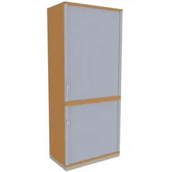 fm Büromöbel Querrollladenschrank »Oldenburg« 2+3 OH 80 cm braun, 80x186.9x44.2 cm