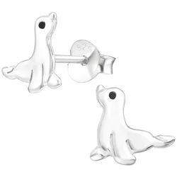 Order & Smile Schmuck Paar Ohrstecker Ohrstecker Seehund: Kinder Ohrringe Silber 925 silberfarben