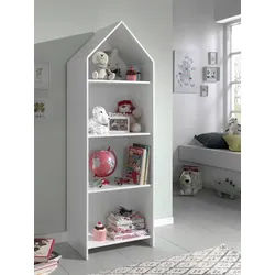 Vipack Kinderregal Casami, Regalschrank mit 3 Böden und viel Stauraum, aus hochwertigem MDF, weiß lackiert weiß