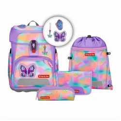 Step by Step Schulrucksack Step by Step CLOUD FLASH Schulranzen-Set "Butterfly Luna", 5-teilig lila
