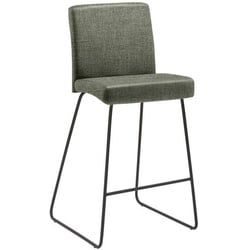 Novel Barhocker , Olivgrün , Metall, Textil , Kufe , 48x96x49 cm , Typenauswahl , Esszimmer, Stühle, Hocker