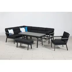 Gardissimo NARA XL Ecklounge Gartenmöbel Sitzgruppe Holzoptik grau links