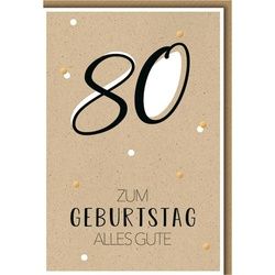 Verlag Dominique Grußkarten 80. Geburtstag - bee yourself - Glückwunschkarte im Format 11,5 x 17 c