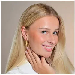 Adelia ́s Paar Creolen Damen Ohrringe – Creole aus Edelstahl, Ein kleines Geschenk mit großer Wirkung goldfarben