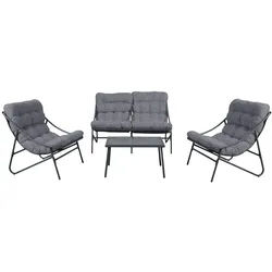 Raumhirsch Furniture Gartenlounge-Set Gartenmöbel, Lounge Set, Terrassenmöbel, Sitzgruppe, (Maße 128 x 85 x 95 cm, Kompakt & vielseitig, 4-teilig), Komfortabe, mit 2 Sesseln, 2-Sitzer Sofa grau