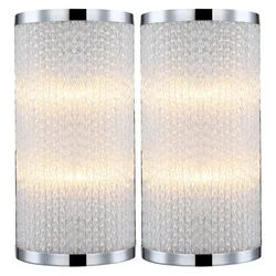 GLOBO LIGHTING Wandleuchte, Leuchtmittel nicht inklusive, Wandlampe Wandleuchte 2 flammig Glasstäbe Schlafzimmerlampe H 30 cm silberfarben