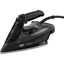 BRAUN FreeStyle 5 SI 5088 BK, Dampfstoß 220g/min, FreeGlide 3D, abgerundete Bügelsohle, leichtes Bügeln, vertikale Auffrischung, ergonomisches Dampfbügeleisen (2800 Watt, Keramiksohle, EloxalPlus Beschichtung)