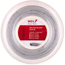 MSV Tennissaite Focus Hex Plus 38 (Haltbarkeit+Spin) weiss 200m Rolle