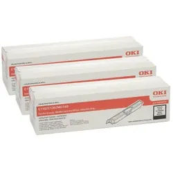 Oki C110/C130/MC160 Toner Black 3 Pack