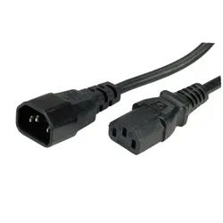 VALUE Apparate-Verbindungskabel, IEC 320 C14 - C13 Stromkabel, IEC320 C14, Kaltgeräte, 10A Männlich (Stecker), IEC320 C13, Kaltgeräte, 10A Weiblich (Buchse) (180.0 cm) schwarz