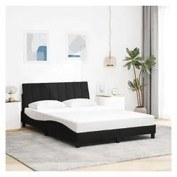 vidaXL Bett, Bettgestell ohne Matratze Schwarz 140x200 cm Stoff